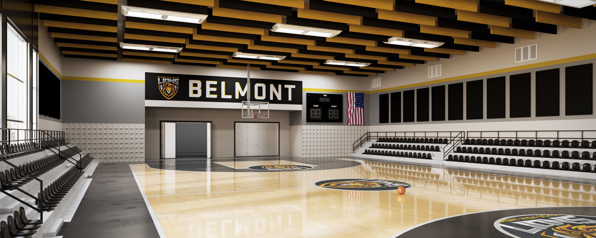 Gym with acoustic block walls