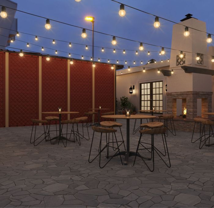 Vivid-BBC-2 noise barrier and a sound absorber in one composite product in use on a Tennis Court