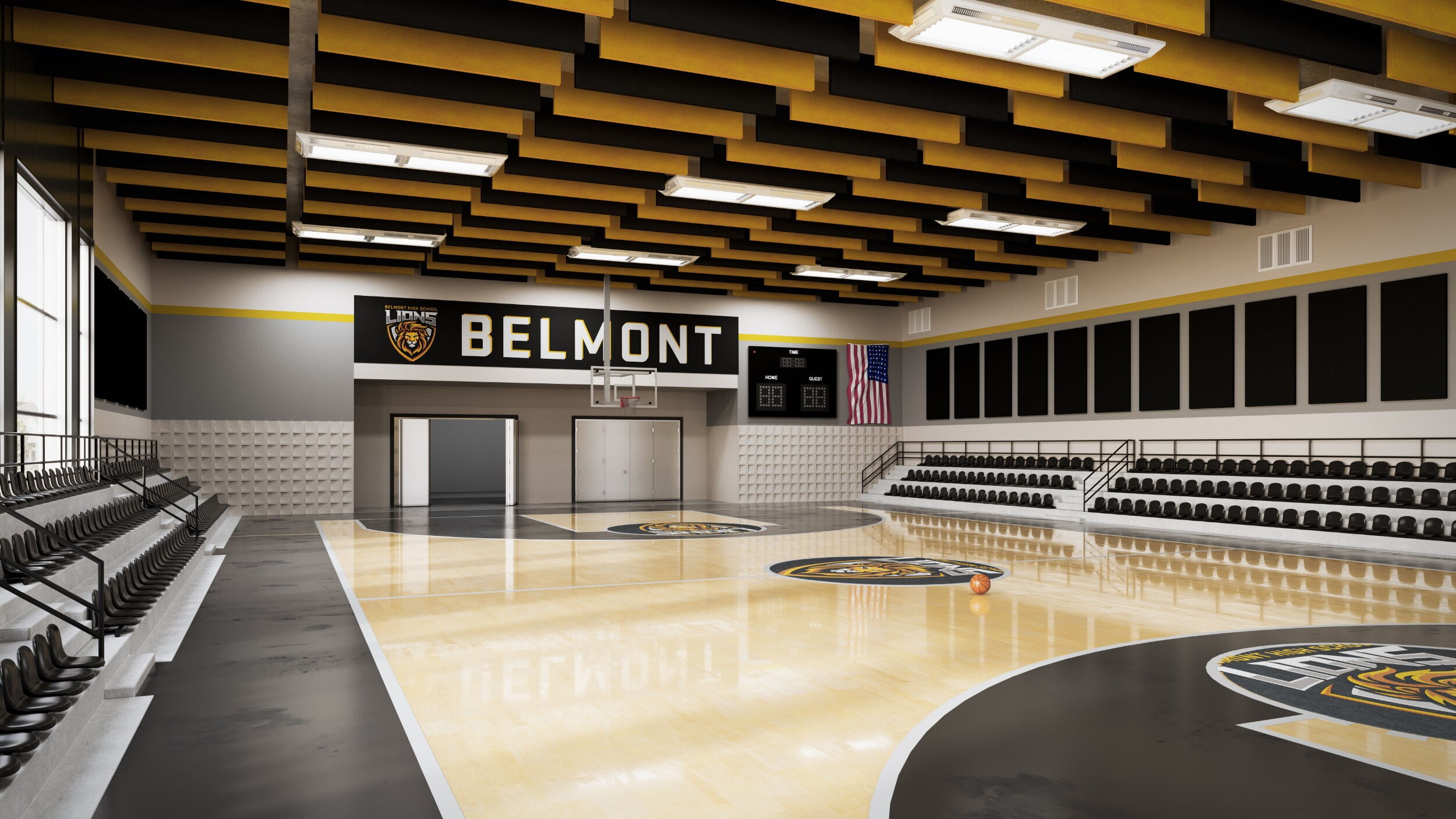 Acoustic masonry used in a gym