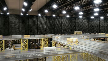 Disribution center with sound curtains