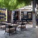 6 Hexagon Wall Panels - Render - Restaurant