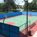 noise control curtains on basketball court
