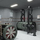 Mechanical room with Quilted Fiberglass sound absorbers