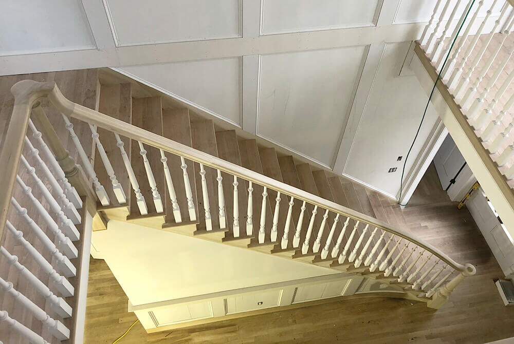 stairwell leading to downstairs foyer