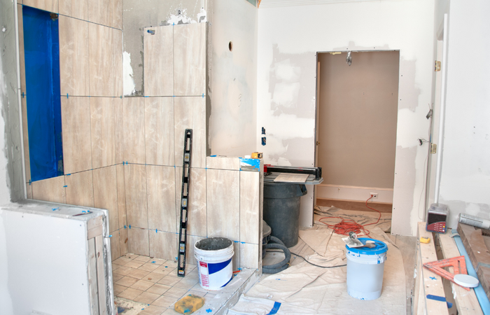 Bathroom remodel in progress