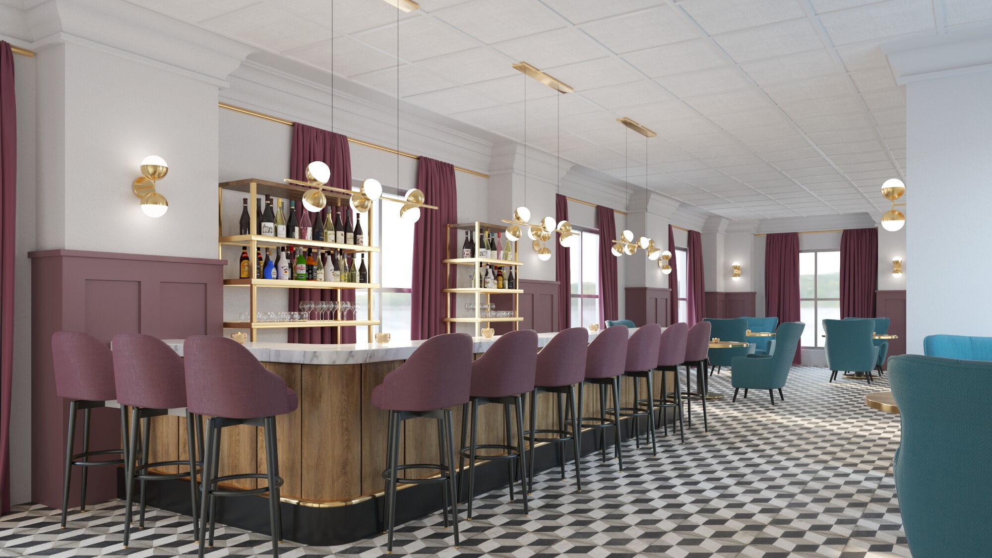 SQ C-300 Ceiling Tile - Cocktail Bar