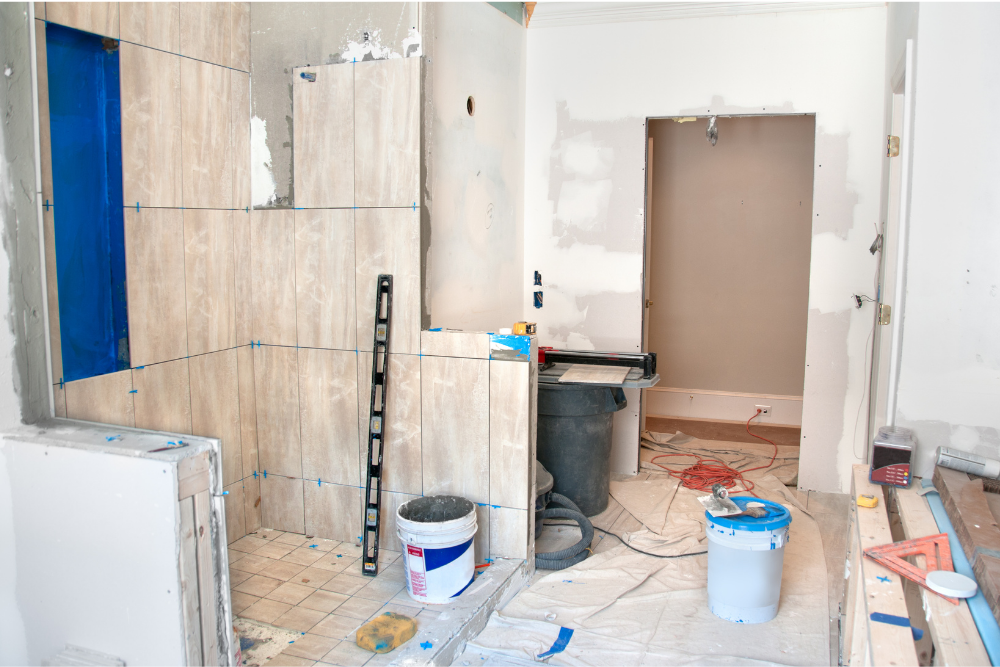 Bathroom remodel in progress