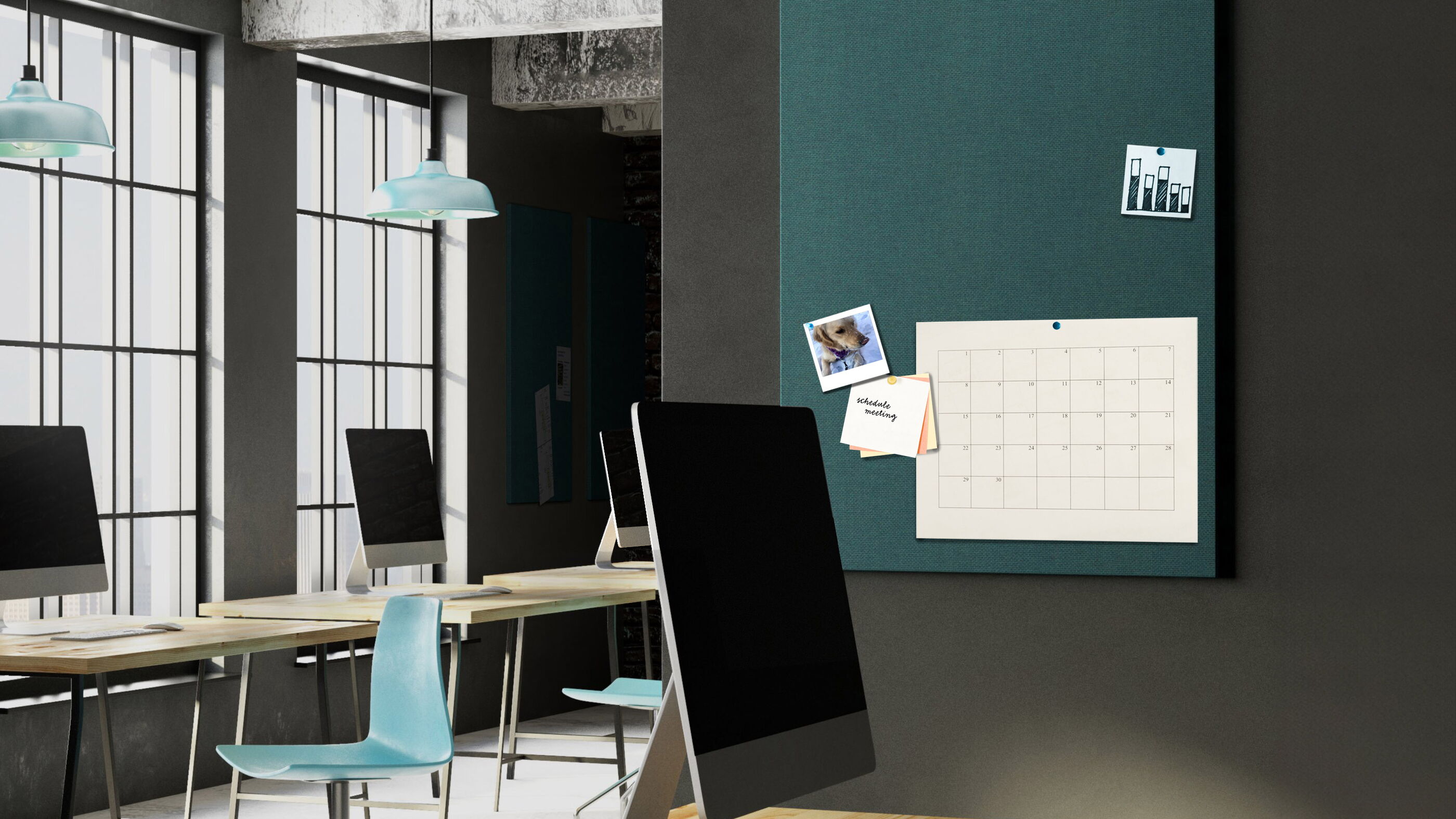 S-3100 Tackable Acoustic Panel in an office space