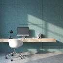 Teal Colored S-2500 Sound Barrier Acoustic Panel in an office space